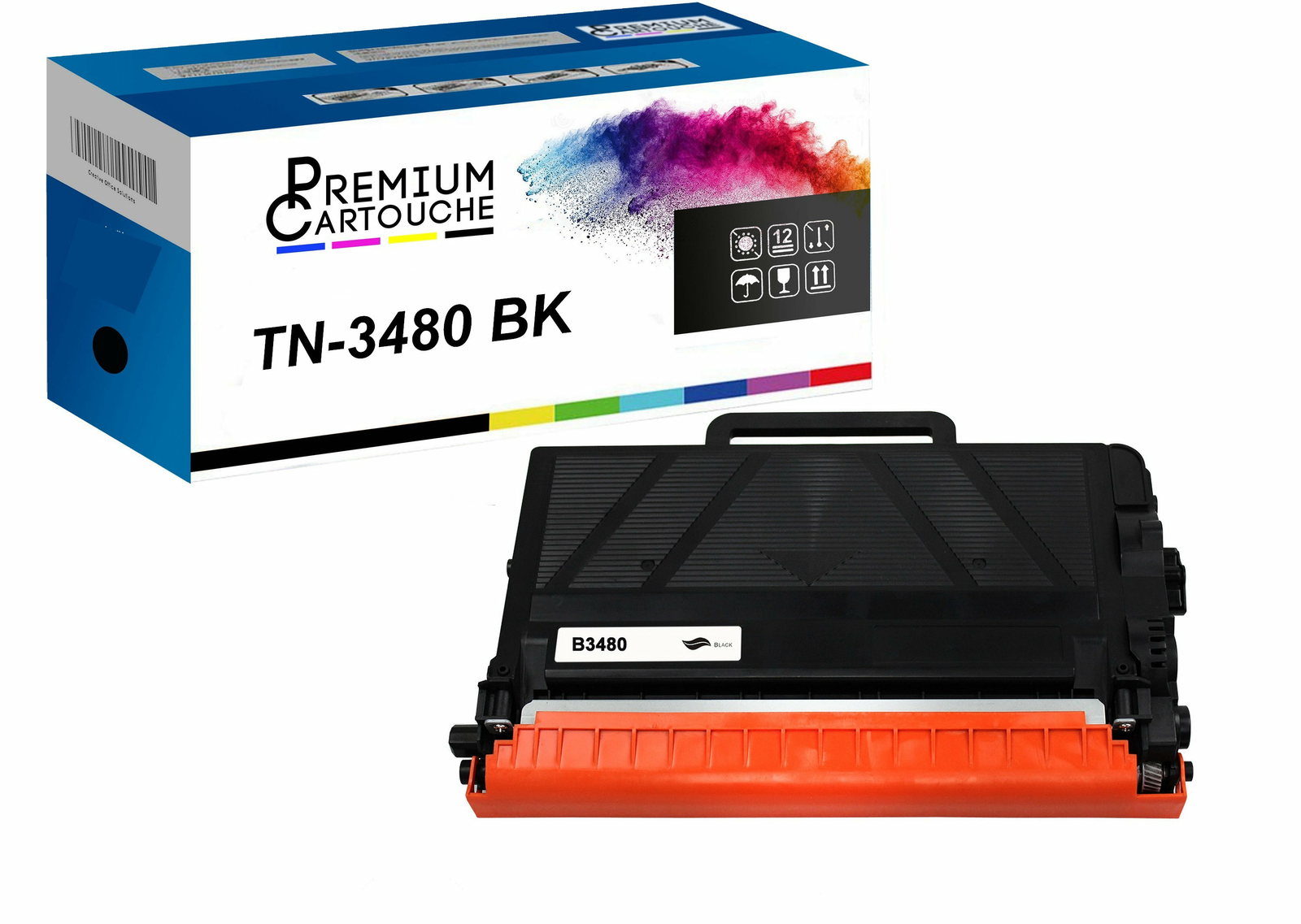Cartouche toner noir TN3480 compatible Brother imprimante laser de bureau