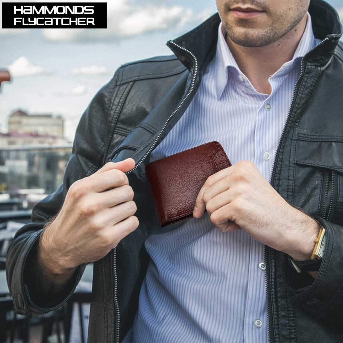 HAMMONDS FLYCATCHER Men's Leather Bi-Fold Wallet - RFID Blocking With Coin Pocket - View #11