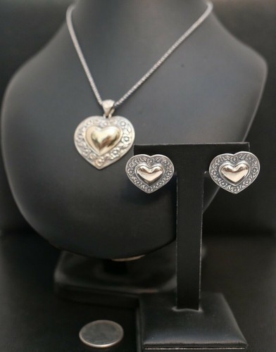 14k Gold Floral Heart Pendant Necklace 