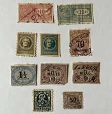 EARLY LOT OF GERMAN STATES STAMPS THURINGEN FISCAL, REVENUE, COURIER & MORE #52