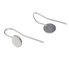 French Ear Wire with 6mm / 8mm or 10mm Pad Stainless Steel - Non Tarnish