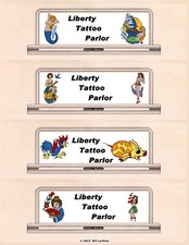 Railroad billboards for F or G scale, Liberty Tattoo #17 inc girls & mermaid
