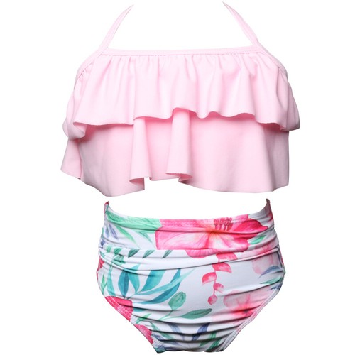 Women's Swimsuit Beachwear Lotus Leaf Matching Summer Family Swimwear Bikini Set - Picture 13 of 28