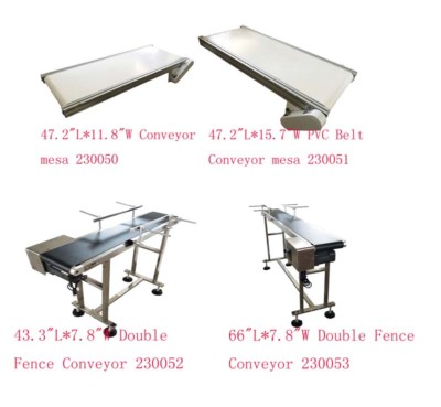 Different Length & wide Belt Conveyor Electric Transport Machine 47'' - 72'' Long