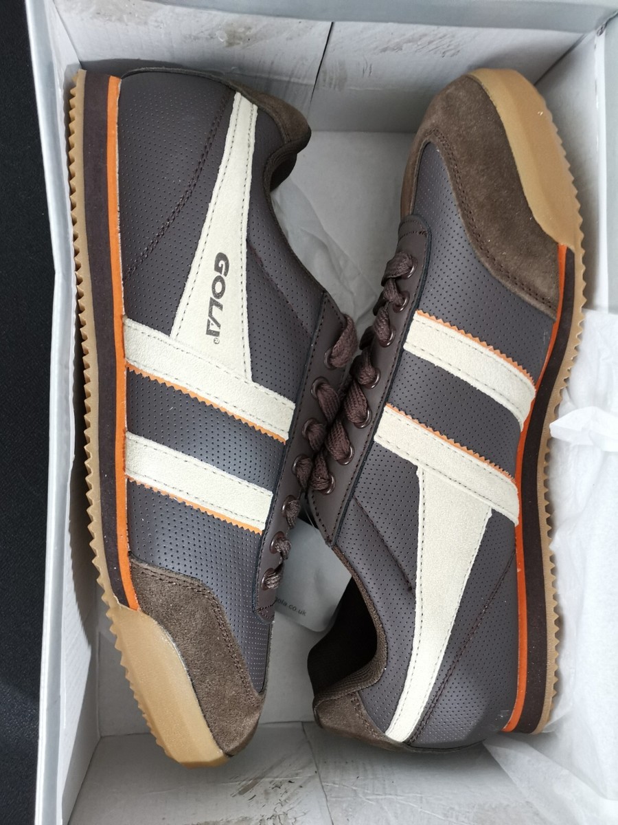 Gola Harrier Mens Navy Sun Red Suede Classic Trainers 42 EU for