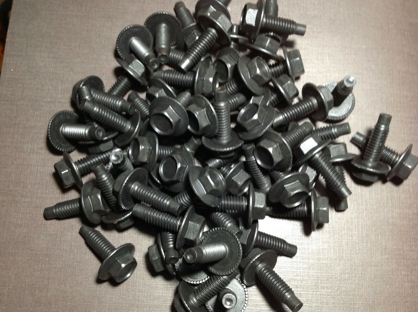 100pc 5/16-18 x 1" fender body indented hex head flange washer bolts Fits Chevy 