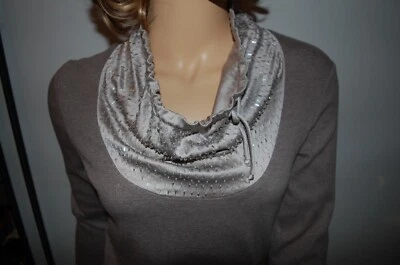 Fabiana Filippi Sommer Bluse  Pullover Stretch Glasperlen Verzierung  Gr. L-M - Bild 1 von 4