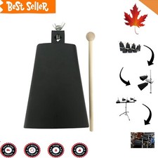 Hand Metal Percussion Cowbell for Drum Set - 8" Steel CowBell with Stick