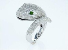 Pave Snake Amazing Ring 4.80CT, Simulated Sapphires  Emerald In 935 Silver