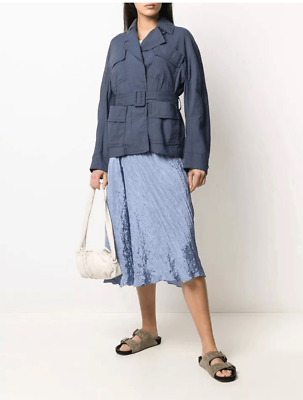 NWT Vince Belted Drape Jacket, Linen Blend, Deep Azul Size M NWT Vince Belted Drape Jacket, Linen Blend, Deep Azul Size M