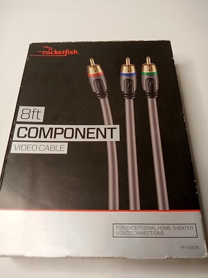 Rocketfish 8ft Component Video Cable RF-G1208  GoldRCA Turbine Terminals NEW(Z2)