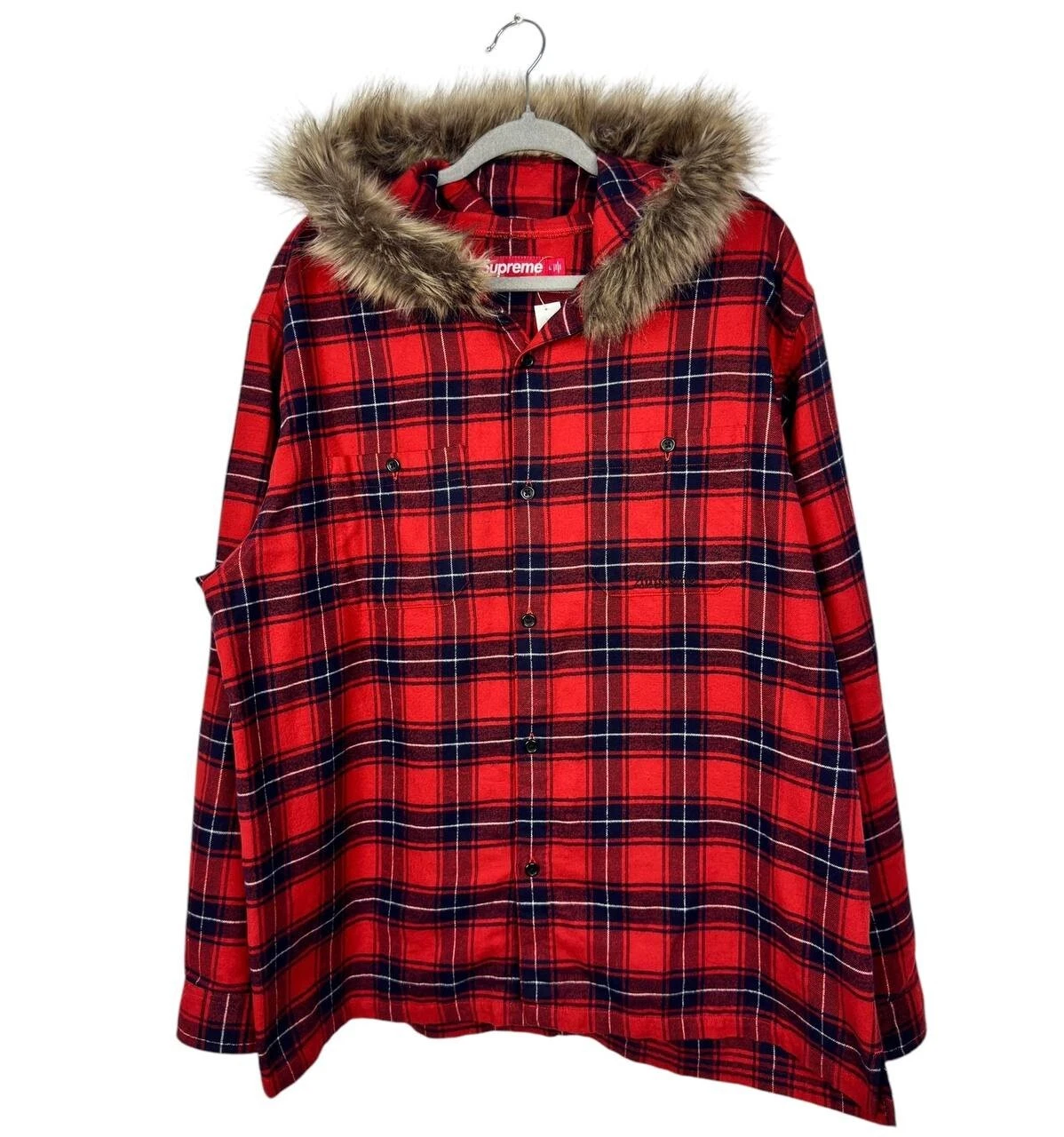 Chemise à capuche Supreme avec fourrure NEUVE