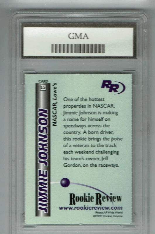 2002 Jimmie Johnson Rookie Review Gem Mint 10 #15 - Image 2 of 2