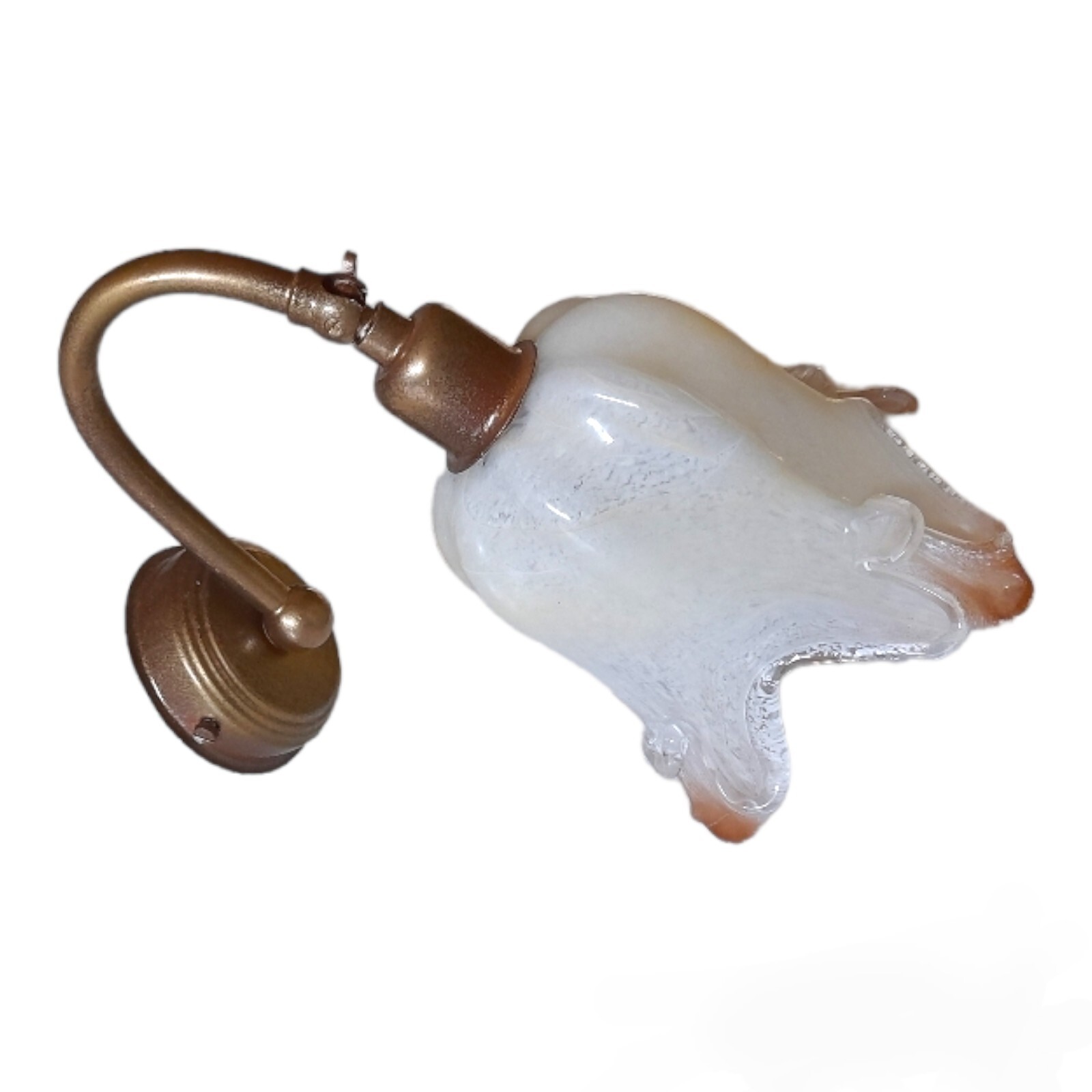 Applique lampada da parete tipo ferro battuto vetro di Murano orientabile 1 luce