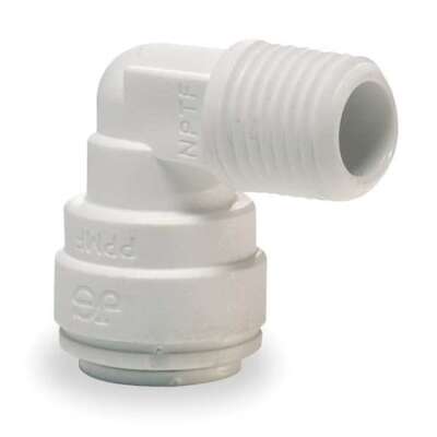 John Guest Ci480822w-Pk10 Fixed Elbow, 1/4 In Tube Size, Acetal, White, 10 Pk