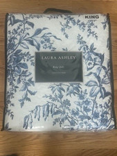 Laura Ashley Blue  White Toile King Quilt Reversible NEW