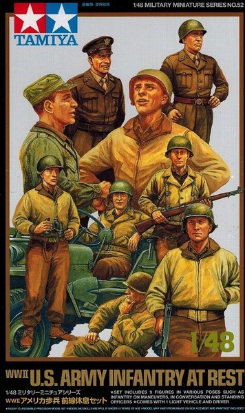 Tamiya 32552 Wwii Us Army Infantry At Rest & Us Willys Jeep - 1:48-image