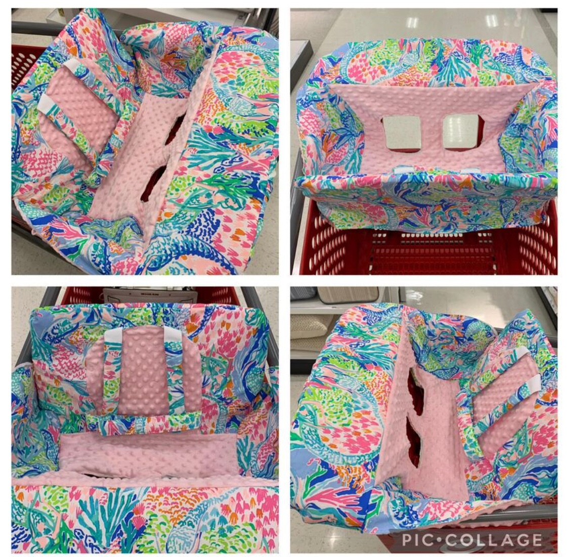 Shopping Cart Cover  - made w authentic Lilly Pulitzer Mermaid's Cove fabric!