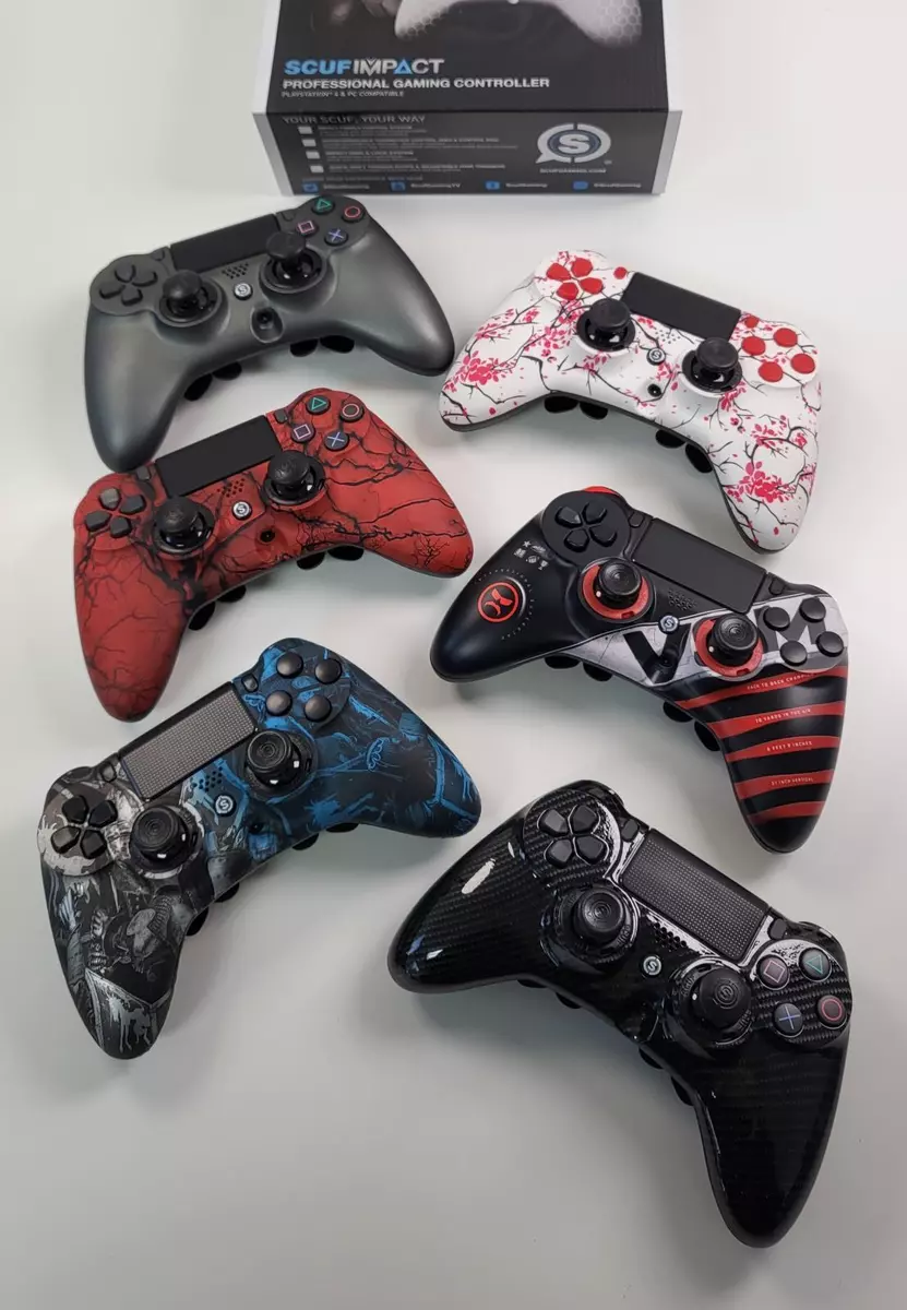 SCUF IMPACT Gaming Controllers for PS4 and PC Black and Red Variance