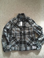 Bnwt Ladies Pepe Jeans Wool Blend Mac Style Jacket Size S Check