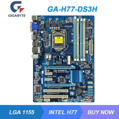 GA-H77-DS3H Motherboard LGA 1155 DDR3 RAM AMD CrossFireX + HDMI DVI VGA Port