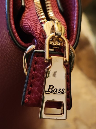 Bass Cranberry Red Satchel Bag/w Matching Clutch And Billfold, Adjustable Strap - Picture 21 of 24