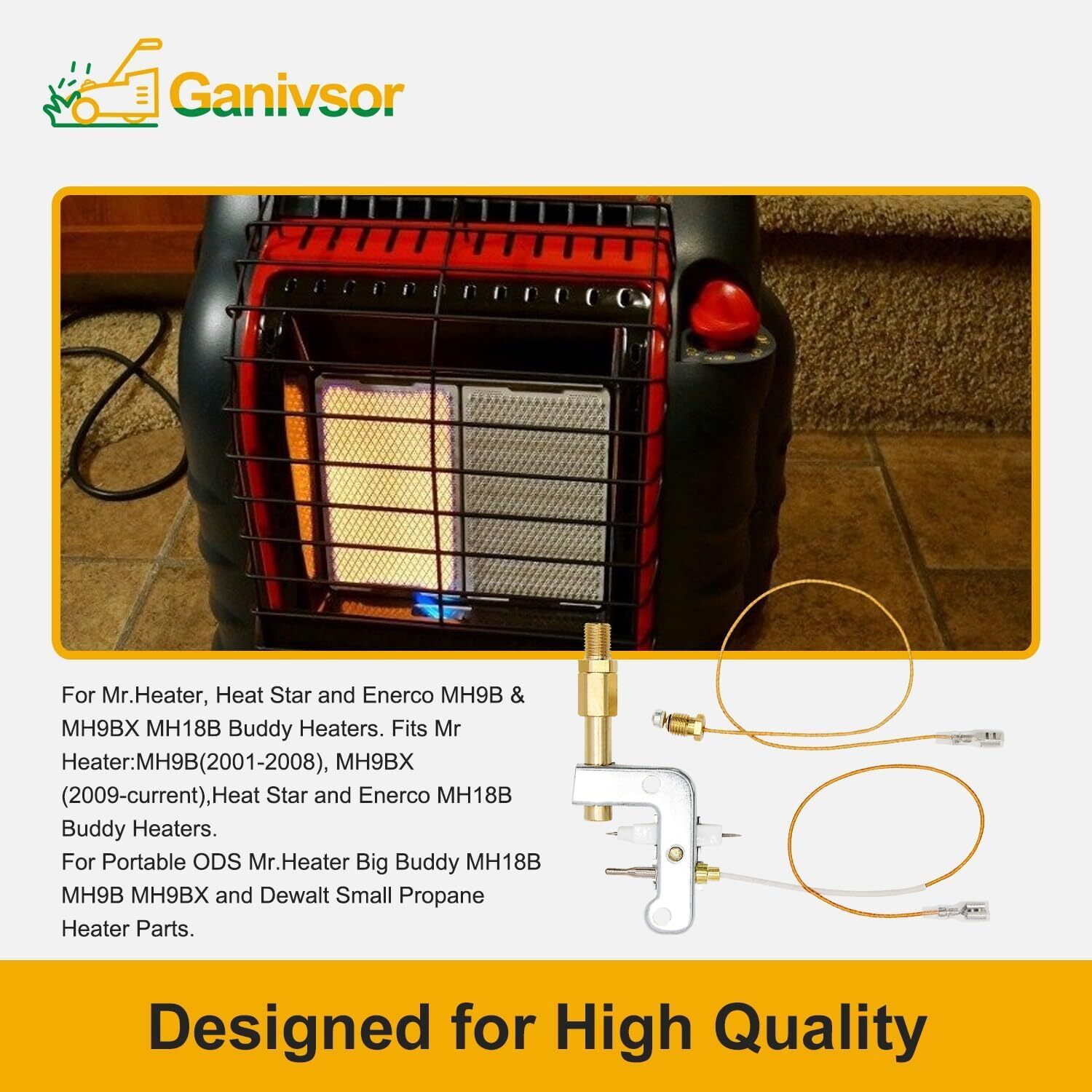 Ganivsor F278527 Pilot Assembly Portable ODS For Mr.Heater Big Buddy MH18B MH9B