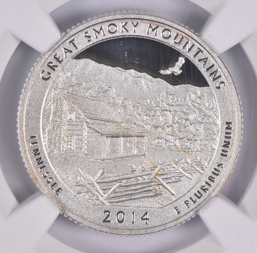 2014-S Silver PF70 Great Smoky Mountains Quarter Limited Edition NGC - Picture 3 of 5