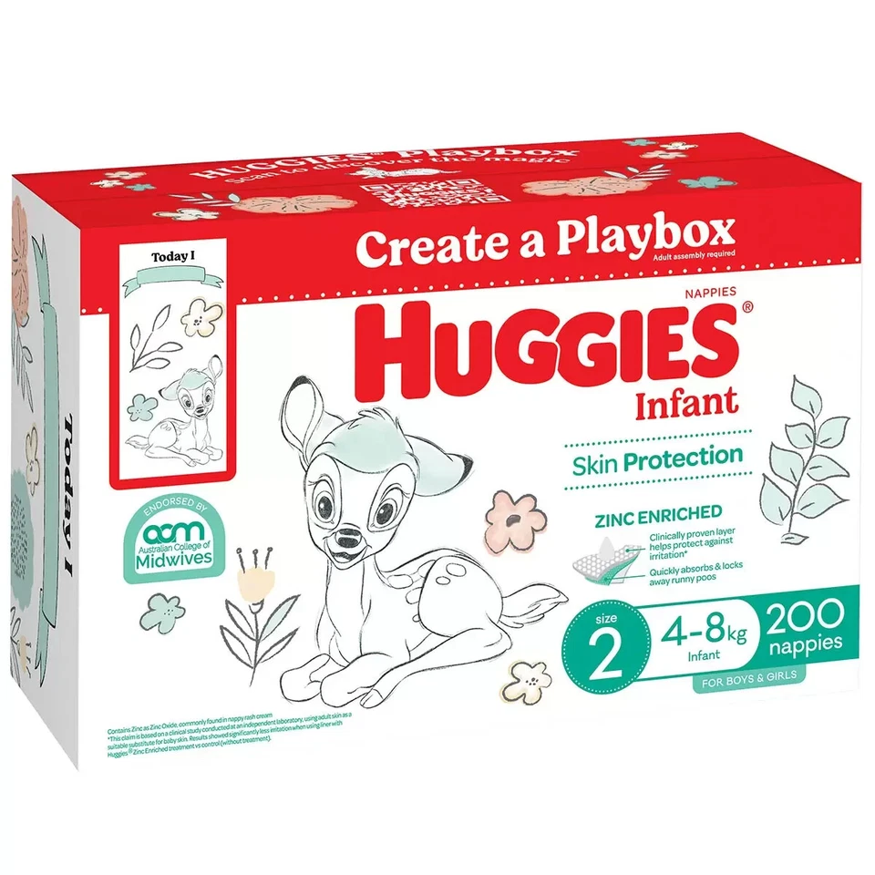 Huggies Unisex Ultimate Nappies Size 2 Infant (4-8 kg) 200 Nappies - image 1 of 1
