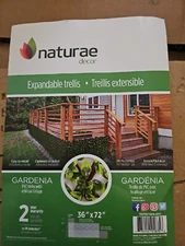 naturae decor Expandable Pvc Trellis Hedges 36 in. X 72 in. Gardenia Artificial