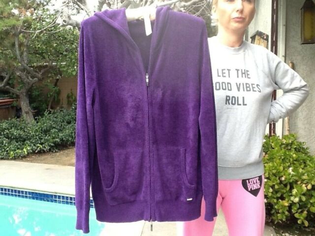 ESCADA Sport Sweater Jacket Hoodie,Size L,Viscose Blend,Purple Color