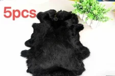 5PCS Rabbit Fur Skin Leather Hides Craft Pelts Animal Training Crafts Fly Tying