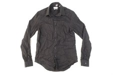 CALVIN KLEIN CK BLACK MEDIUM STEEL SLIM HERRINGBONE BUTTON FRONT SHIRT DEFECT