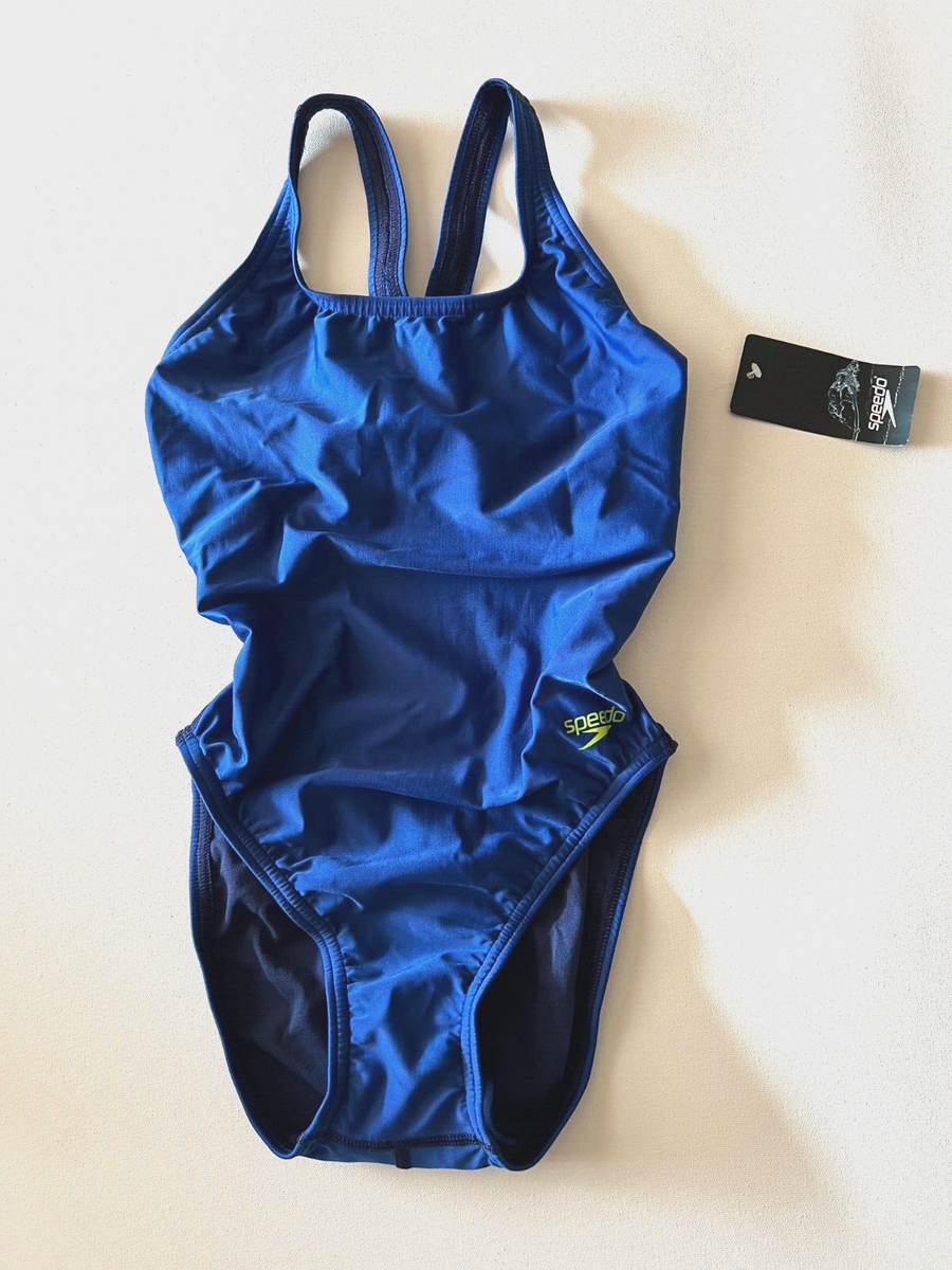 NEW Speedo Blue Women's Size 6/32 Swimsuit One Piece Prolt Super
