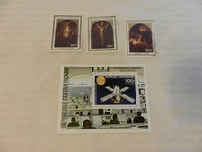 Lot of 4 Central Africa Stamps 1976, 1983 Viking Mars Mission, Easter