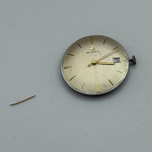 25.9mm Vintage Buren 1422 BAA Swiss Made Manual Wind Watch Movement PARTS REPAIR - Picture 12 of 15