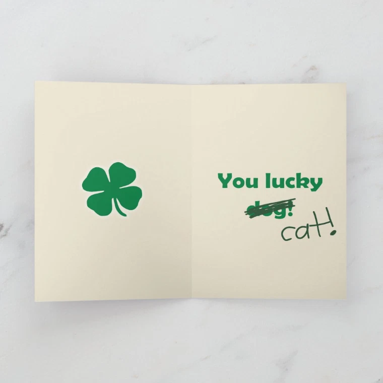 Happy St. CATrick's Day! - 5.5" x 8.5" Greeting Card with Writing Space Inside - Image 2 of 4