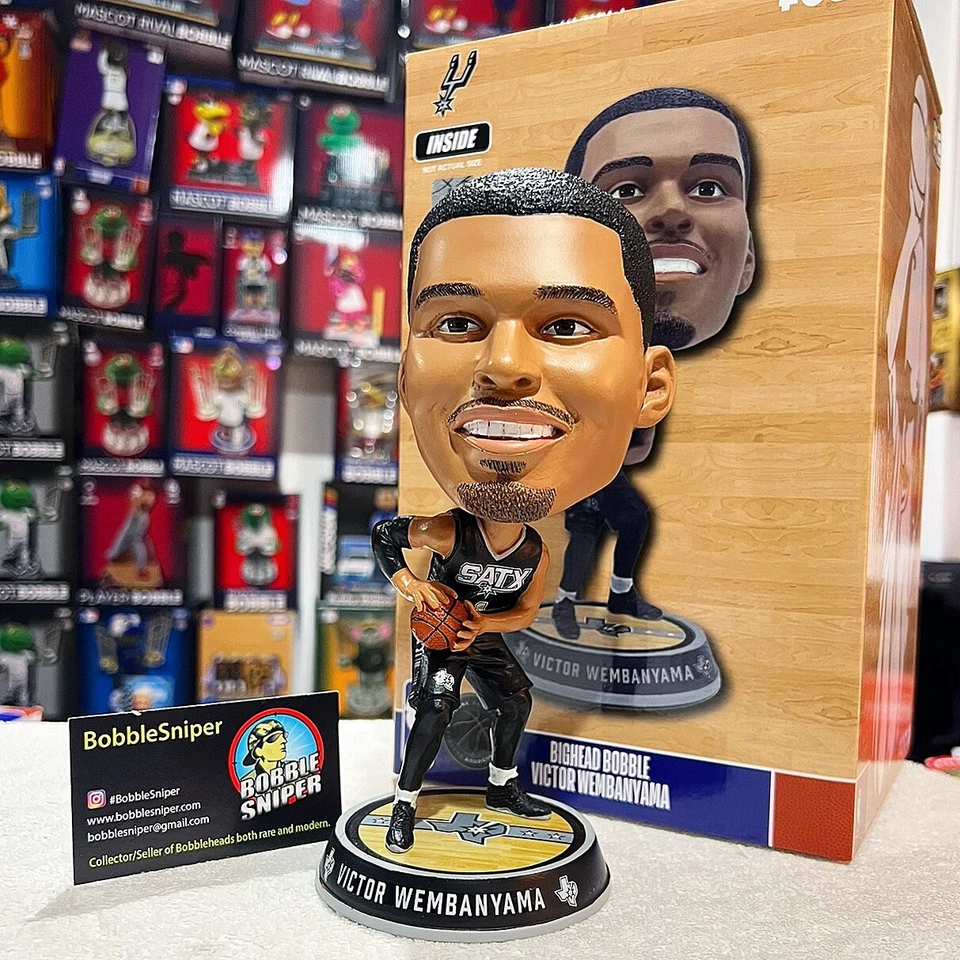 Camiseta deportiva VICTOR WEMBANYAMA San Antonio Spurs Court a rayas NBA Bobblehead Foto 2 de 4