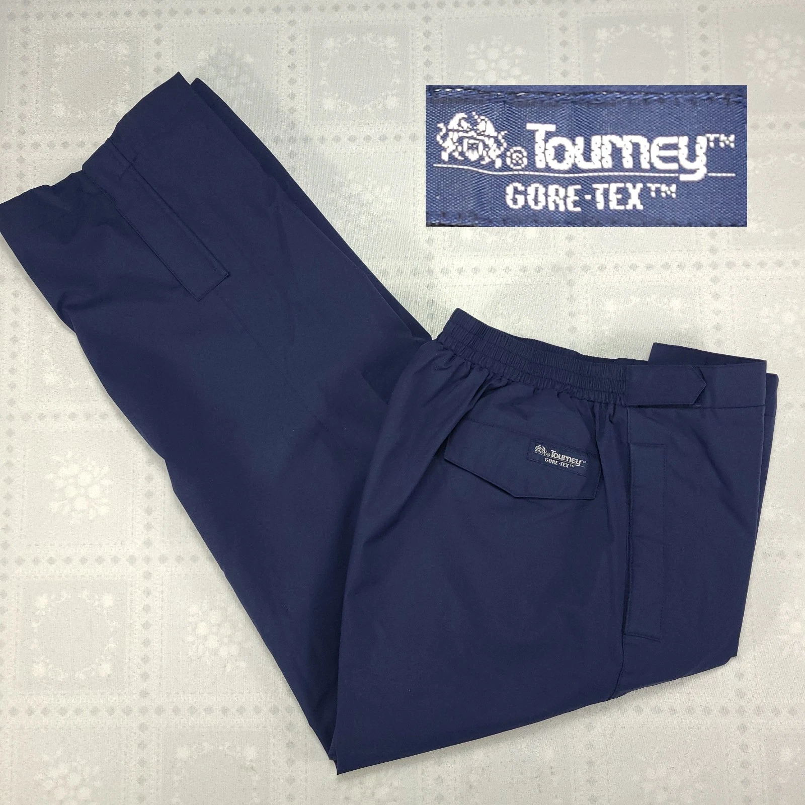 Tourney Gore Tex Mens Golf Pants 2XL Navy Blue Windbreaker Lined Waterproof NWOT