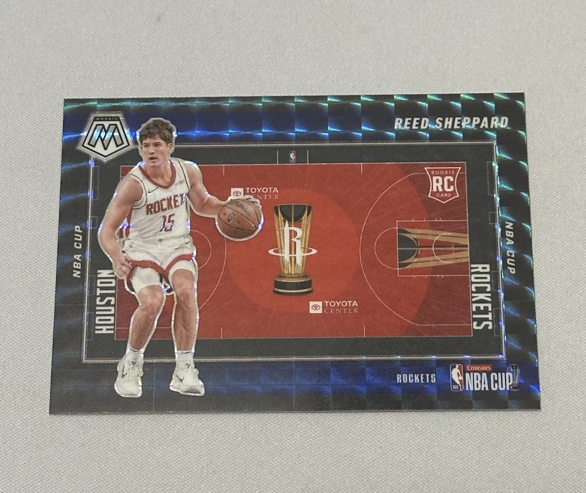 2024-25 Panini Mosaic NBA Cup Rookie Mosaic Prizm SP! Reed Sheppard RC Rockets