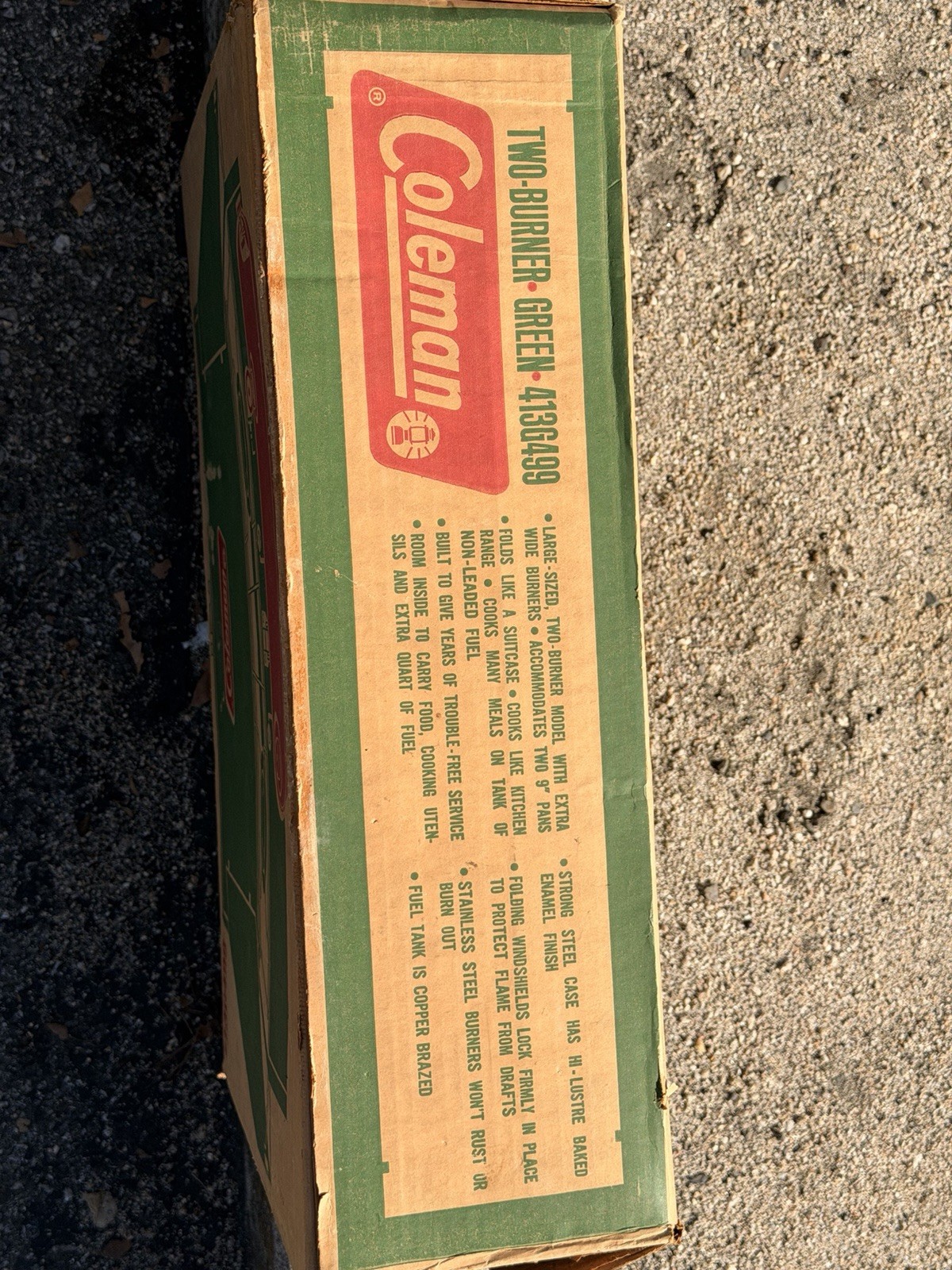 Vintage Coleman 425E 2 Burner Camp Stove W/Original Box & Paperwork