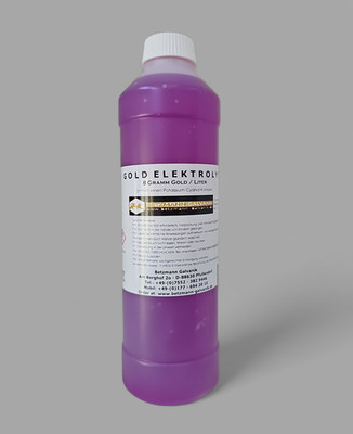 Premium Gold Elektrolyt 250 ml mit  8 Gramm Gold/L.  Gold Plating Solution