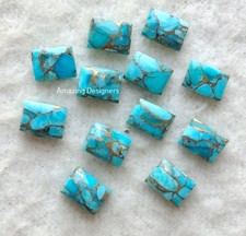 Natural Blue Copper Turquoise Rectangle Cabochon 6x8mm to 20x25mm Loose Gemstone
