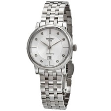 Reloj Tissot Carson Premium Automático Diamante Esfera Blanca Damas