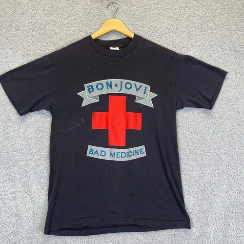 Vintage 80s Bon Jovi Bad Medicine Tour Shirt Size Small Sing 1980s vintage concert t-shirt, vintage, size S, single stitch, B+ condition
