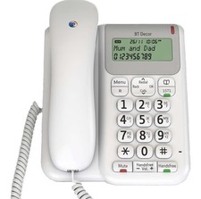 BT Décor 2200 Corded Landline House Phone, Home Phone, Phonebook, Handsfree, 
