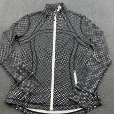 Lululemon Define Jacket Millie Mesh Womens Size 12 Full Zip Black White
