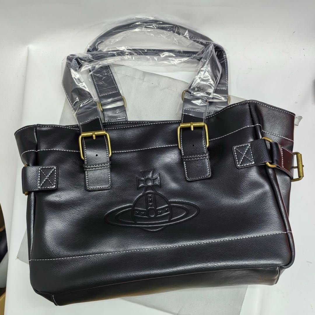 Vivienne Westwood Accord Tote Bag Orb Embossed Black Bag Outlet