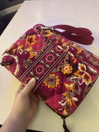 Vera Bradley Floral Carnaby Mini Laptop iPad Tablet Bag Crossbody Hardcase - Picture 5 of 7