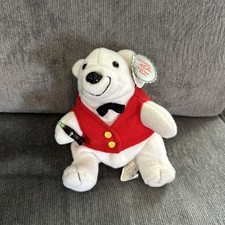 Coca Cola Polar Bear In Red Vest And Black Bowtie Bean Bag Plush Style 149 1997